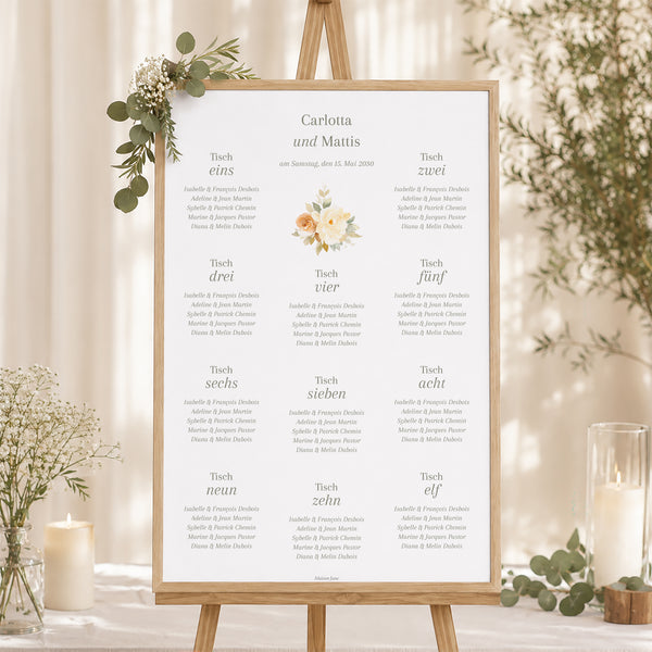 Sitzplan Hochzeit Porträt Romantisches Trio foto