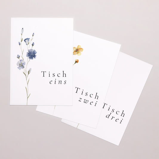 Tischnummern Hochzeit Rechteck Ländlicher Blumenkranz foto