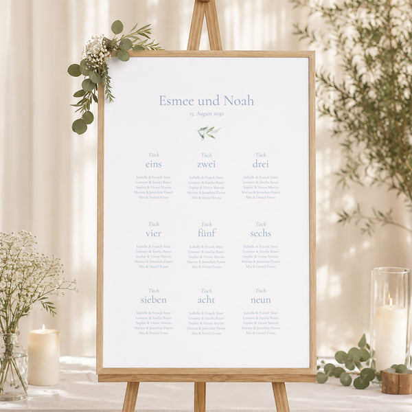 Sitzplan Hochzeit Porträt Vintage Emblem foto