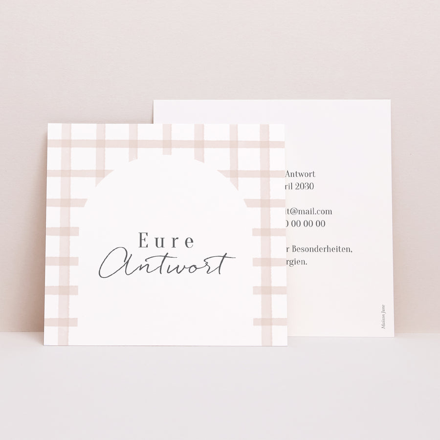 Antwortkarte Hochzeit Quadrat foto