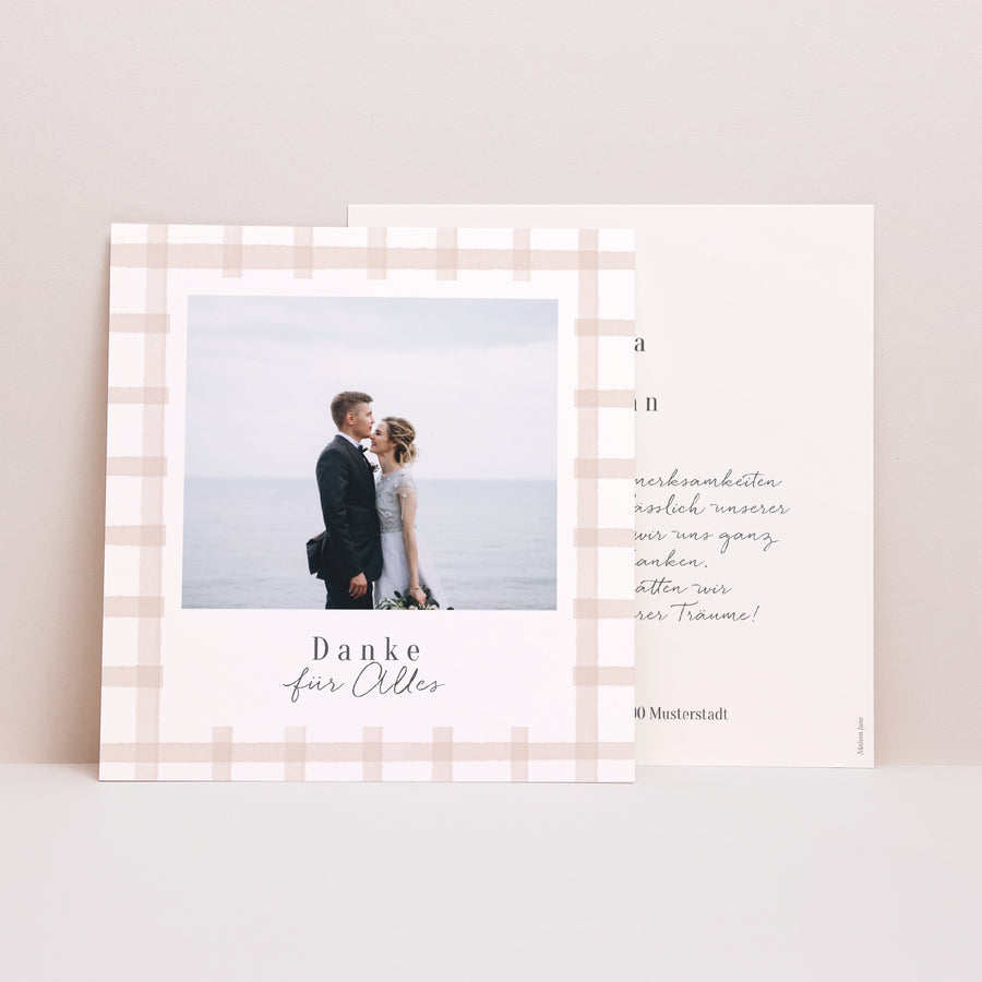 Dankeskarte Hochzeit Quadrat foto
