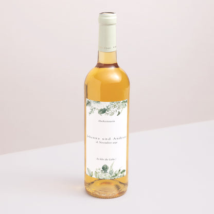 Flaschenetikett Hochzeit Porträt Pflanzliche Einrahmung foto N° 1