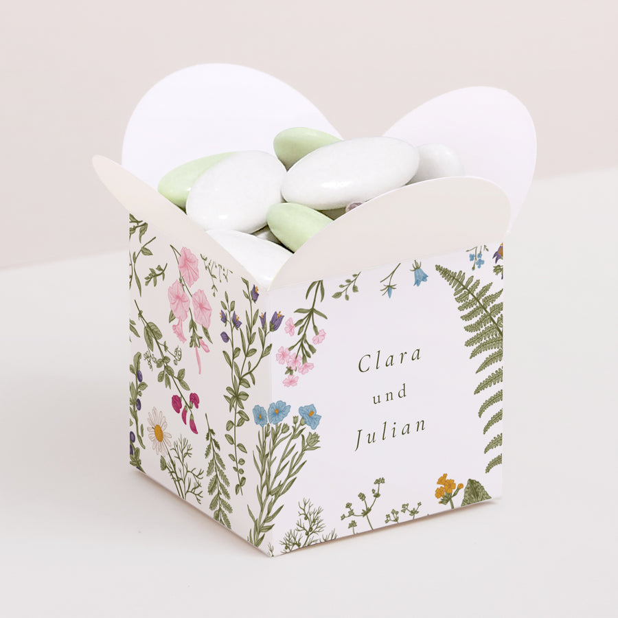 Geschenkbox Hochzeit Schmetterlingsöffnung Vintage Krone foto