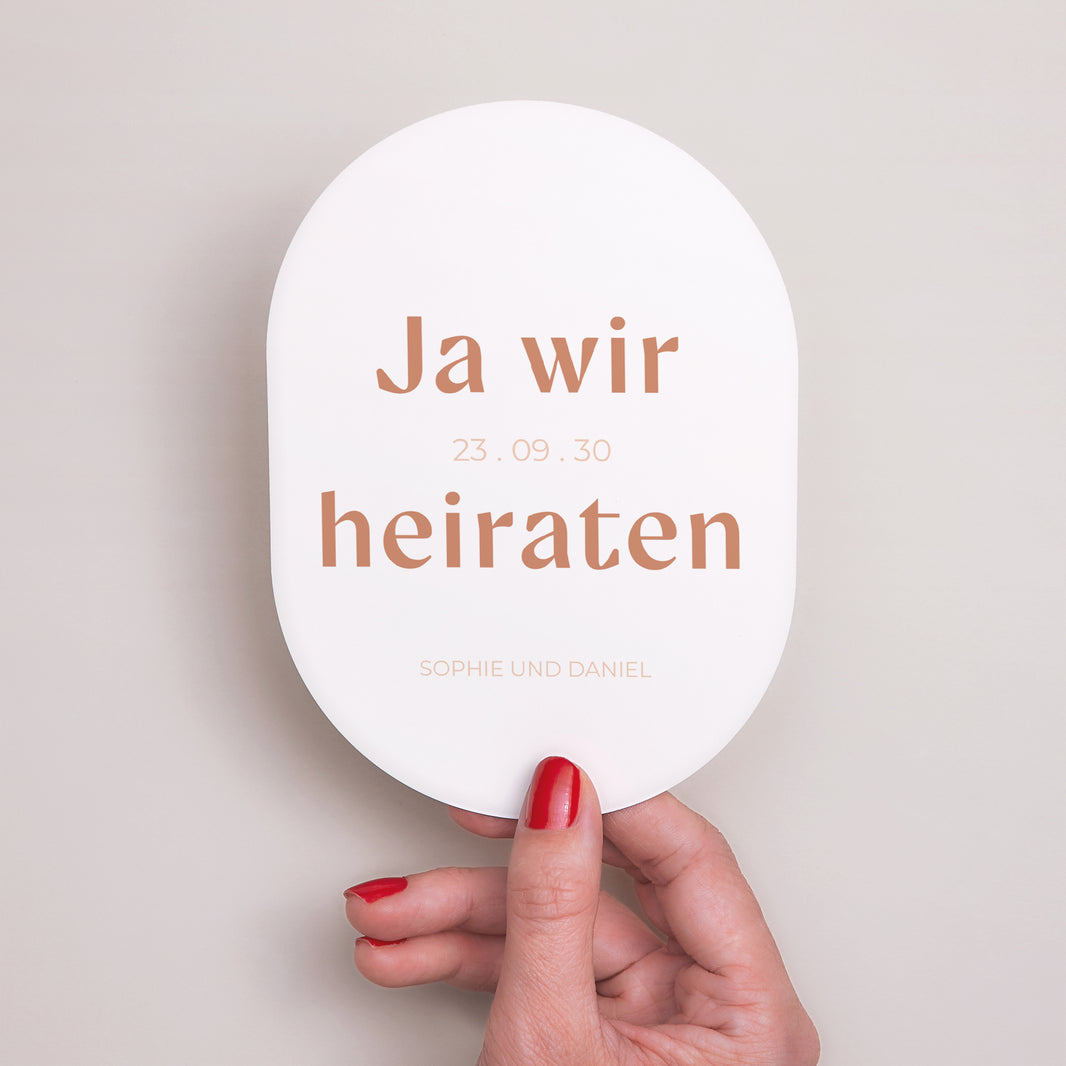 Einladungskarte Hochzeit oval Typo terracotta foto N° 1