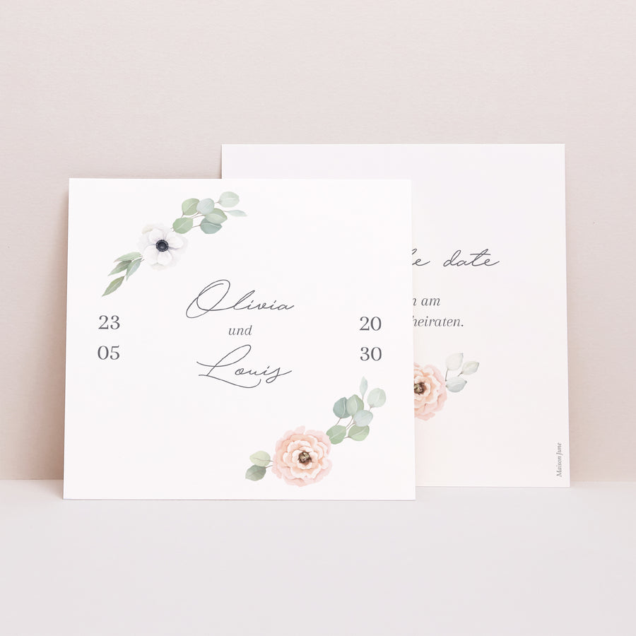 Save the date Karte Hochzeit Quadrat foto