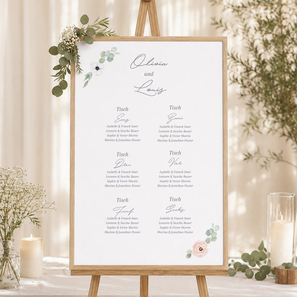 Sitzplan Hochzeit Porträt Romantik foto