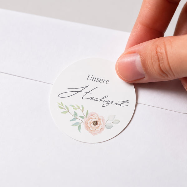Sticker Hochzeit Rund Romantik foto