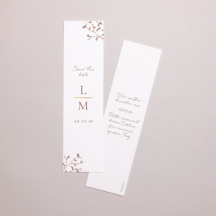 Save the date Karte Hochzeit Lesezeichen foto