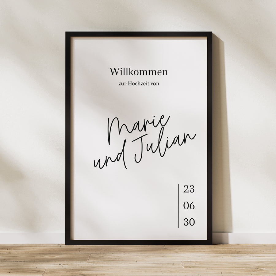 Begrüßungstafel Hochzeit Porträt 60 x 90 cm Pacôme foto