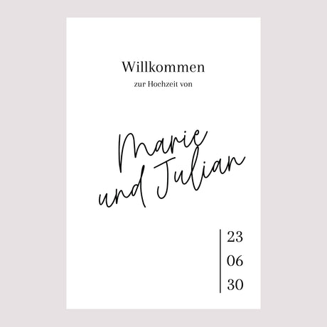 Begrüßungstafel Hochzeit Porträt 60 x 90 cm Pacôme