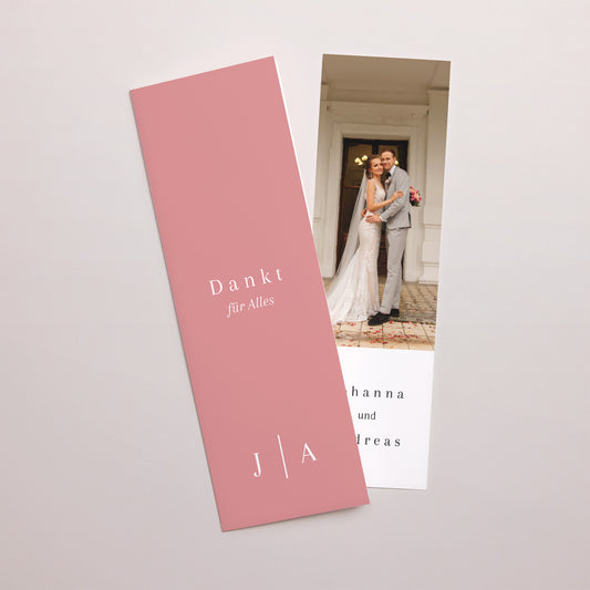 Dankeskarte Hochzeit Fotoautomaten Lesezeichen Karneol foto