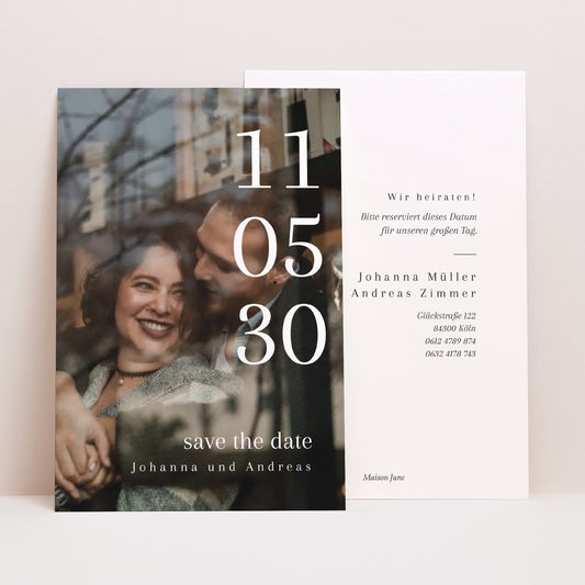 Save the date Karte Hochzeit PortraitPorträt Karneol foto
