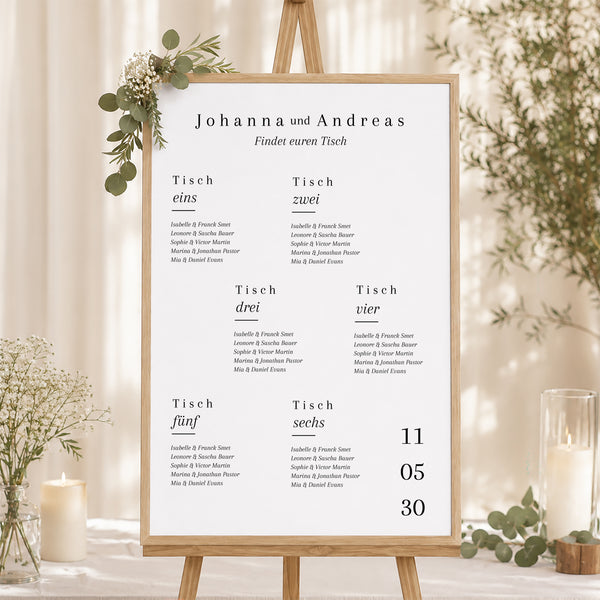 Sitzplan Hochzeit Porträt 60 x 90 cm Karneol foto