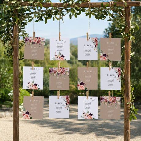Sitzplan Hochzeit Pack von 12 Caudélie