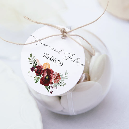Geschenkbox Hochzeit Kugel mit runder Etikette Caudélie foto