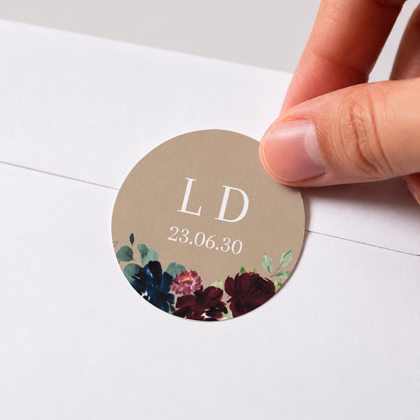 Sticker Hochzeit Rund Pompadour foto