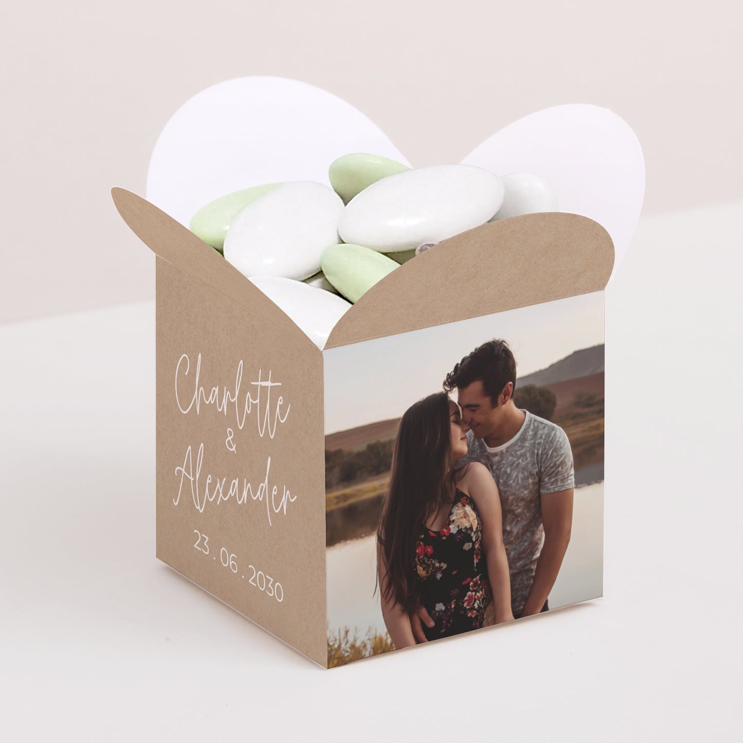Geschenkbox Hochzeit Schmetterlingsöffnung für immer foto N° 1