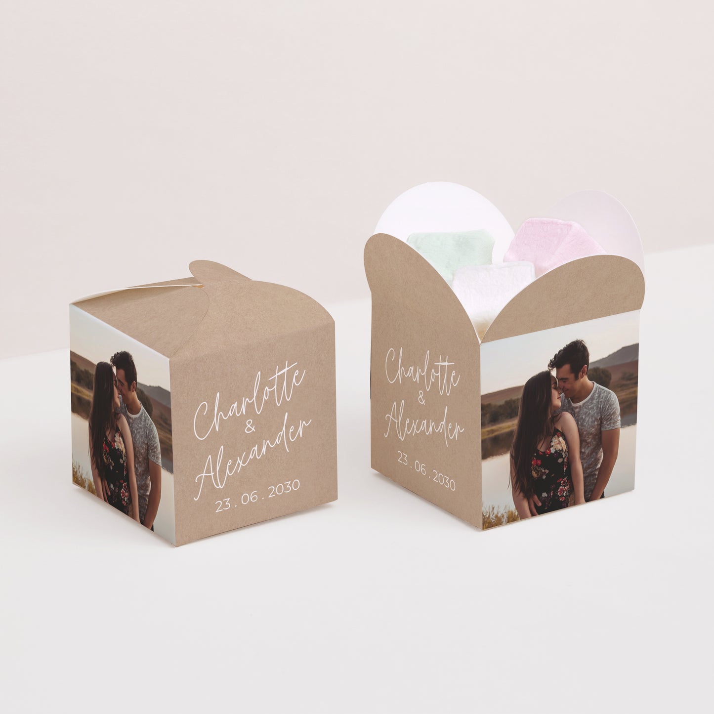 Geschenkbox Hochzeit Schmetterlingsöffnung für immer foto N° 2