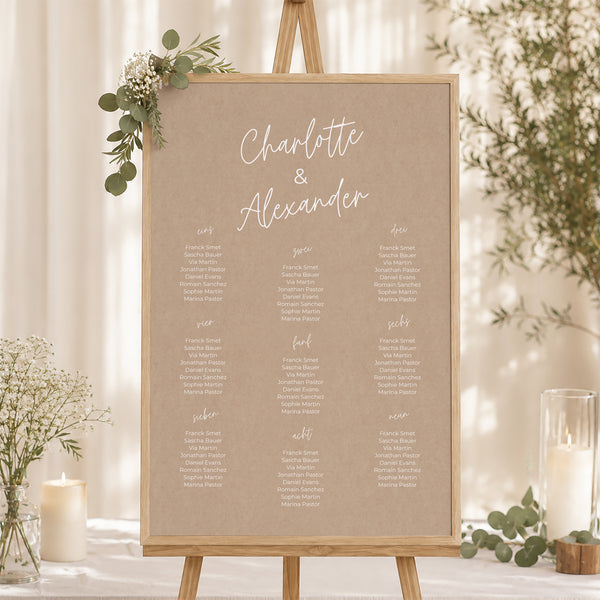 Sitzplan Hochzeit Porträt 60 x 90 cm für immer foto