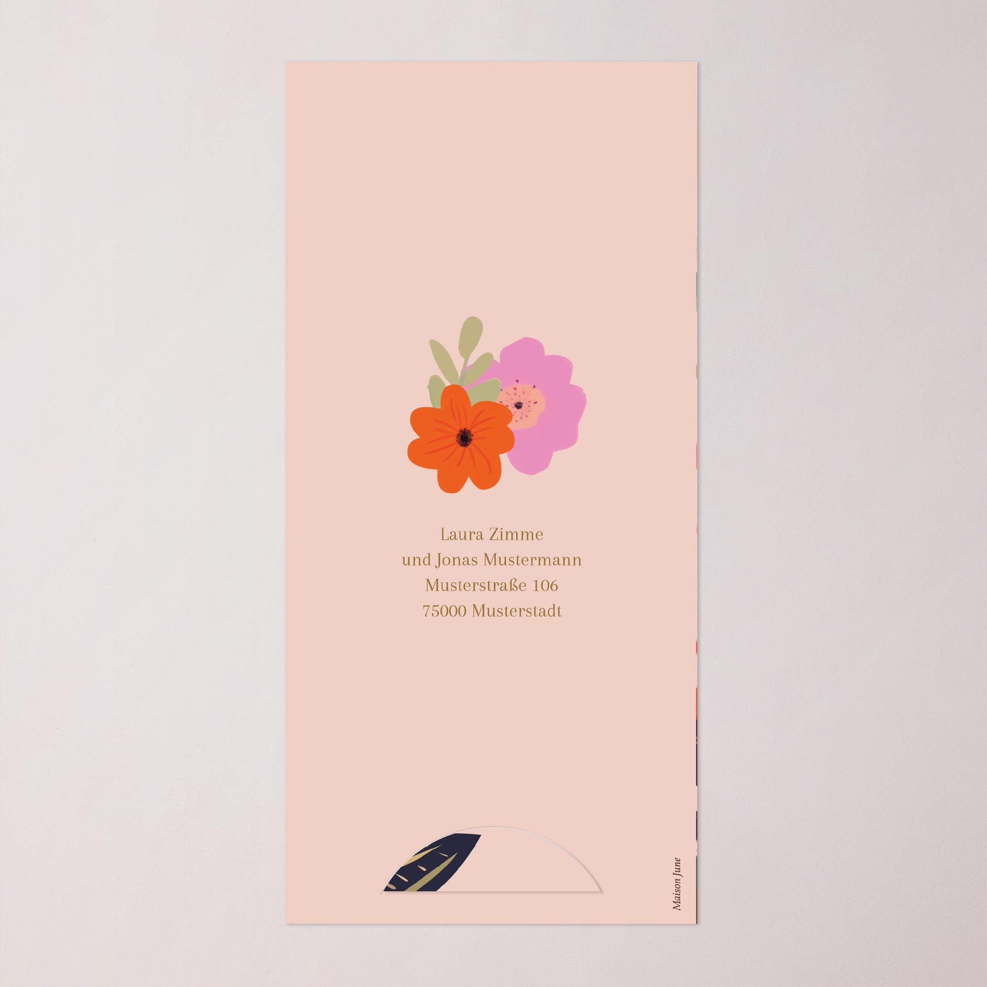 Hochzeitseinladung Tasche, 2 Karten, runden Etikett Reigen von Blumen foto N° 4