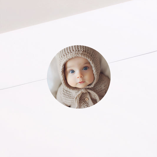 Sticker Geburt Rund Hello foto