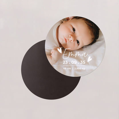 Geburtskarte Set von 8, magnetisch, rund, Ø 10 cm Joy foto N° 2