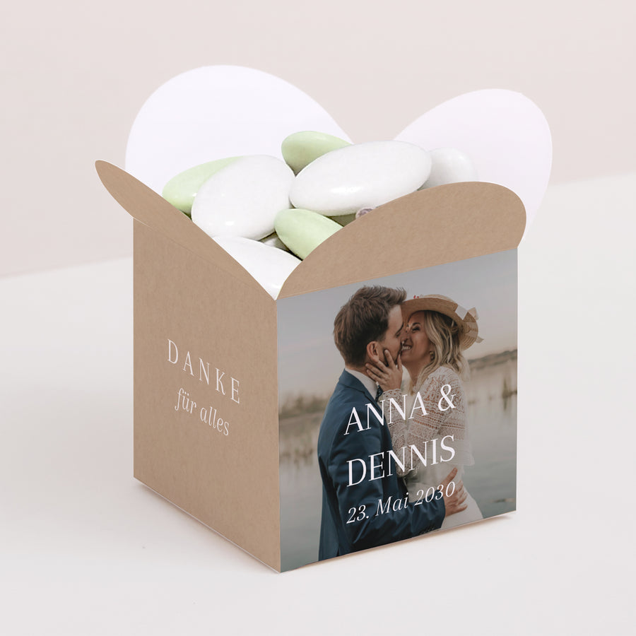 Geschenkbox Hochzeit Schmetterlingsöffnung Ja zum Leben foto