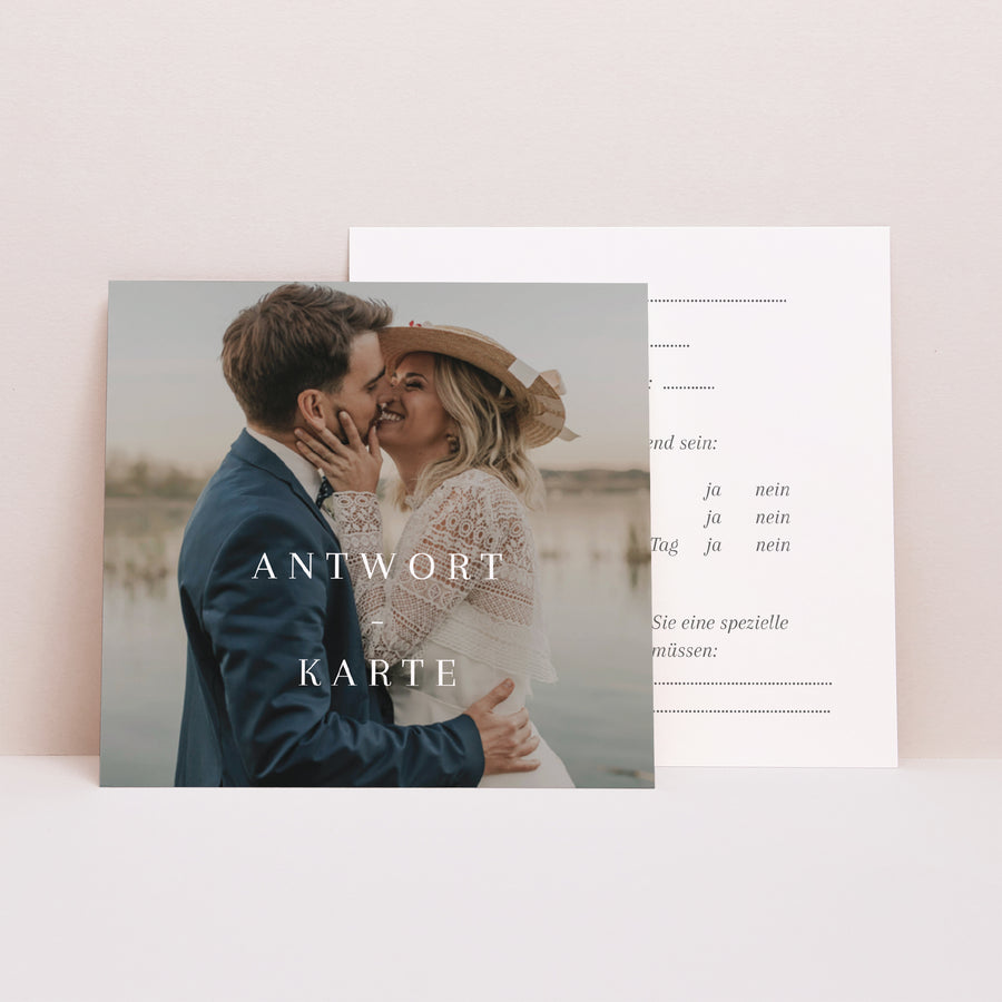 Antwortkarte Hochzeit Quadrat Ja zum Leben foto