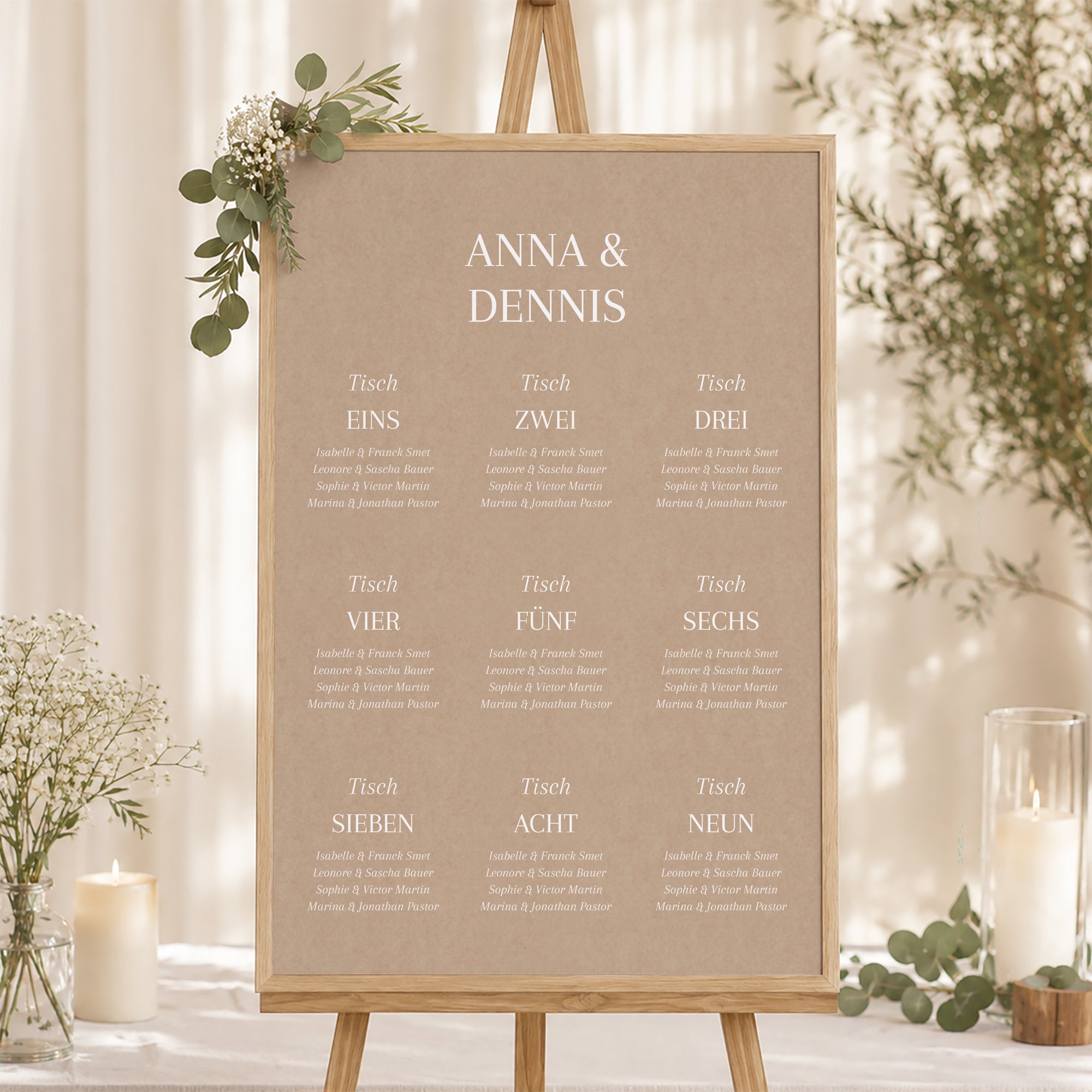 Sitzplan Hochzeit Porträt Ja zum Leben foto N° 1