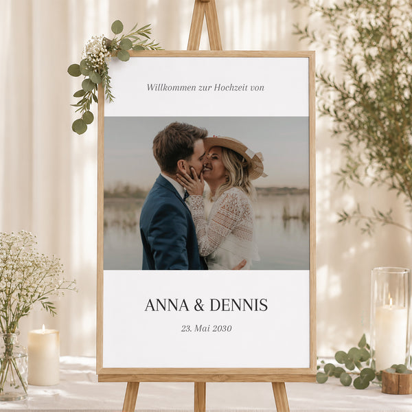 Begrüßungstafel Hochzeit Porträt 60 x 90 cm Ja zum Leben foto