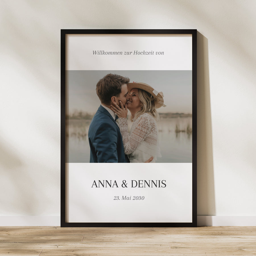 Begrüßungstafel Hochzeit Porträt 60 x 90 cm Ja zum Leben foto