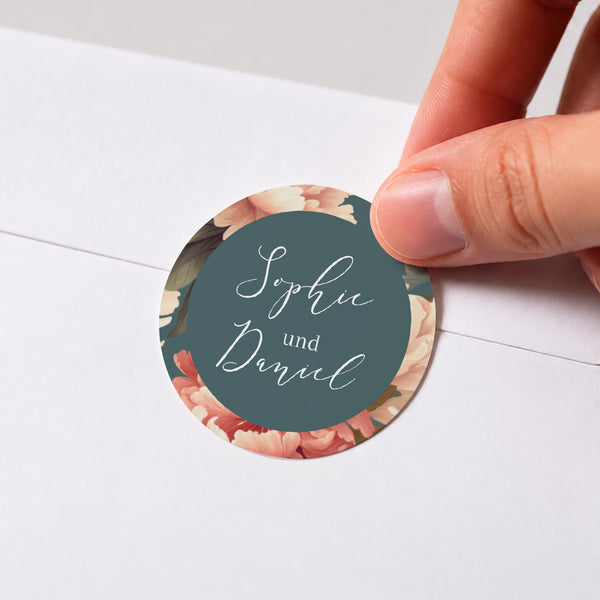 Sticker Hochzeit Rund Nach englischer Art foto