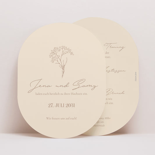 Hochzeitseinladung oval Brin bohème foto