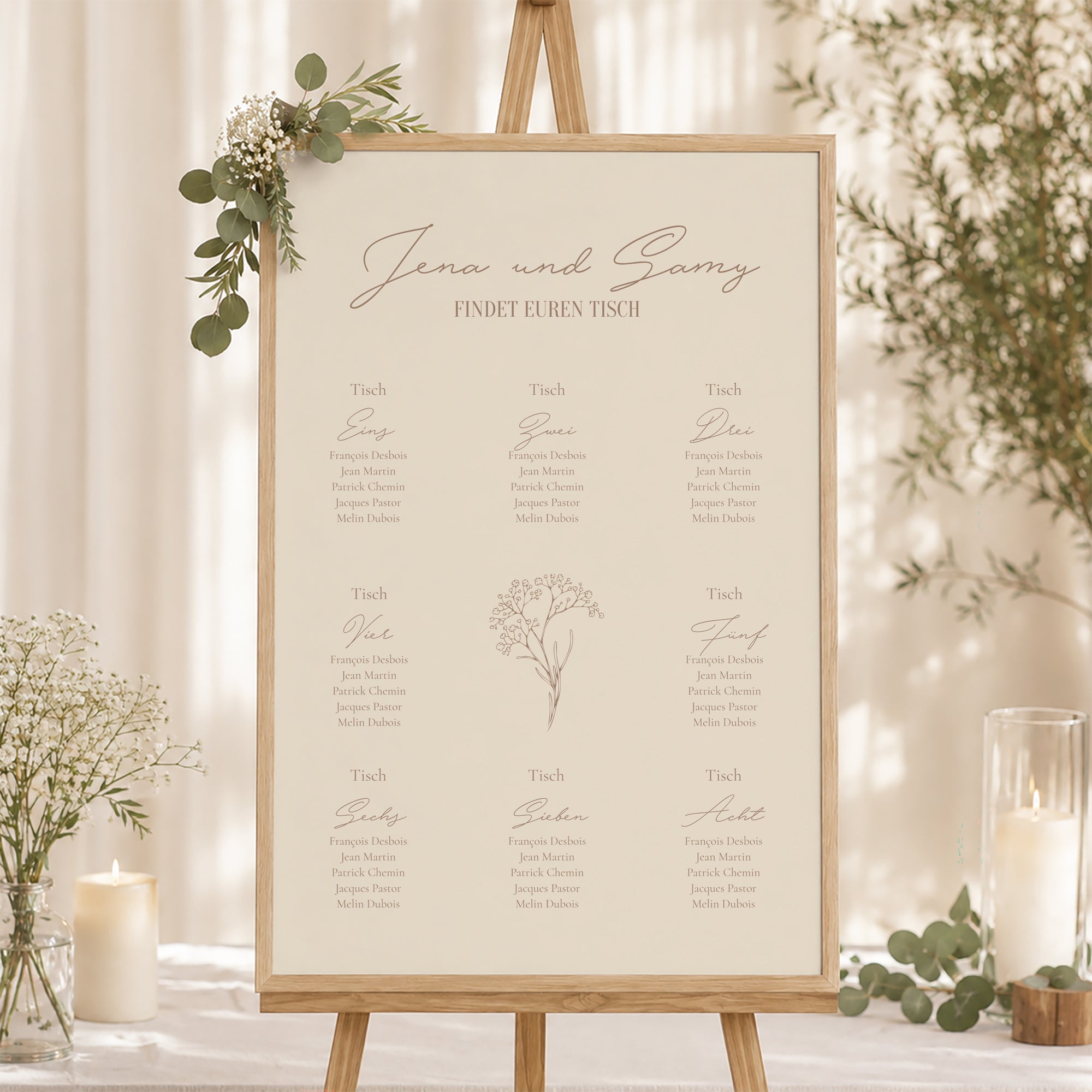 Sitzplan Hochzeit Porträt Brin bohème foto N° 1