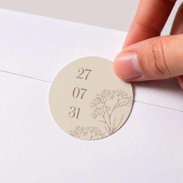 Sticker Hochzeit Rund Brin bohème foto