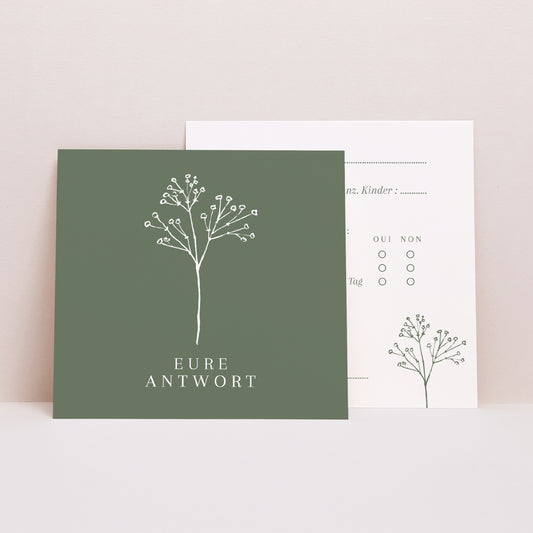 Antwortkarte Hochzeit Quadrat foto