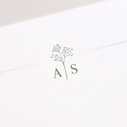 Sticker Hochzeit Rund Gypsophila silouhette foto N° 1