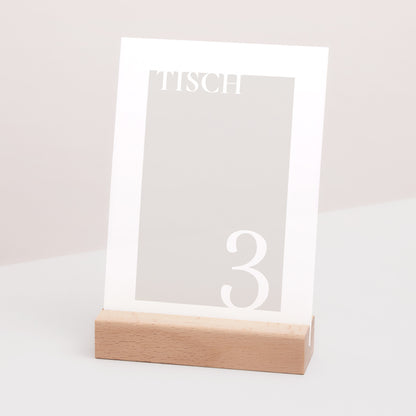 Tischnummern Hochzeit Rechteck Typo und Beige foto N° 3