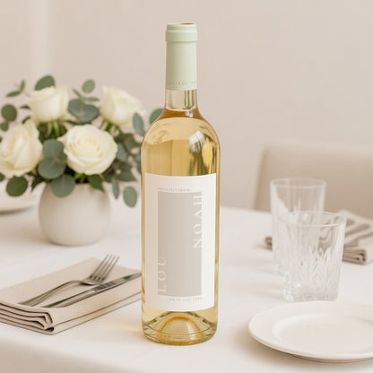 Flaschenetikett Hochzeit Porträt Typo und Beige foto N° 2