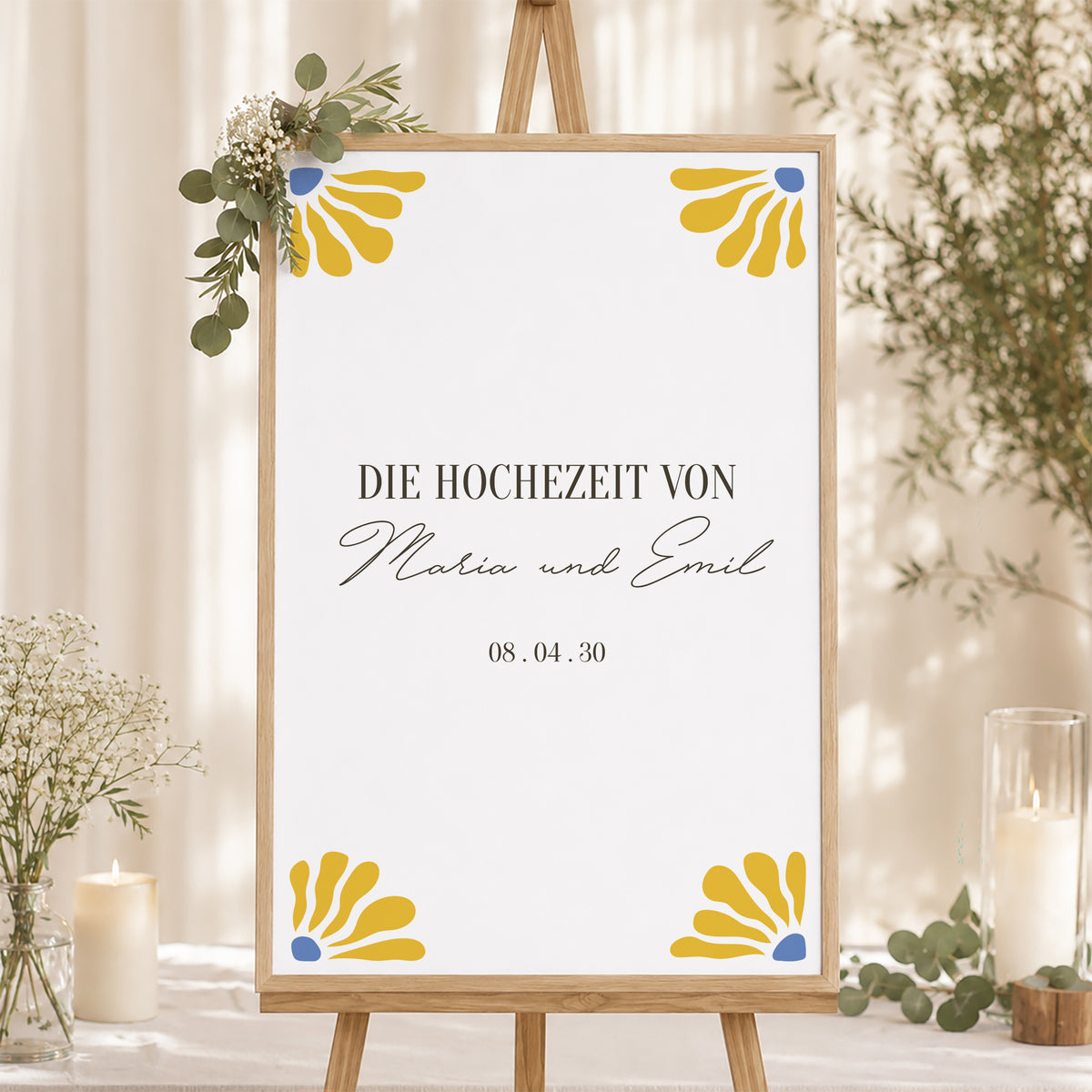 Begrüßungstafel Hochzeit Porträt 60 x 90 cm foto N° 1