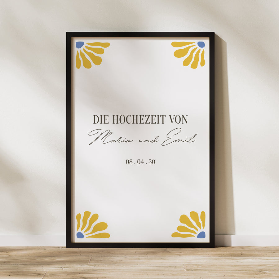 Begrüßungstafel Hochzeit Porträt 60 x 90 cm foto