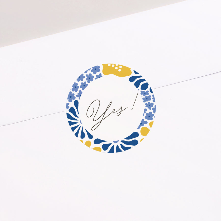 Sticker Hochzeit Rund Flowers by Matisse foto