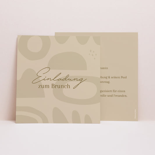 Einladungskarte Hochzeit Quadrat Camaieu abstrakt foto