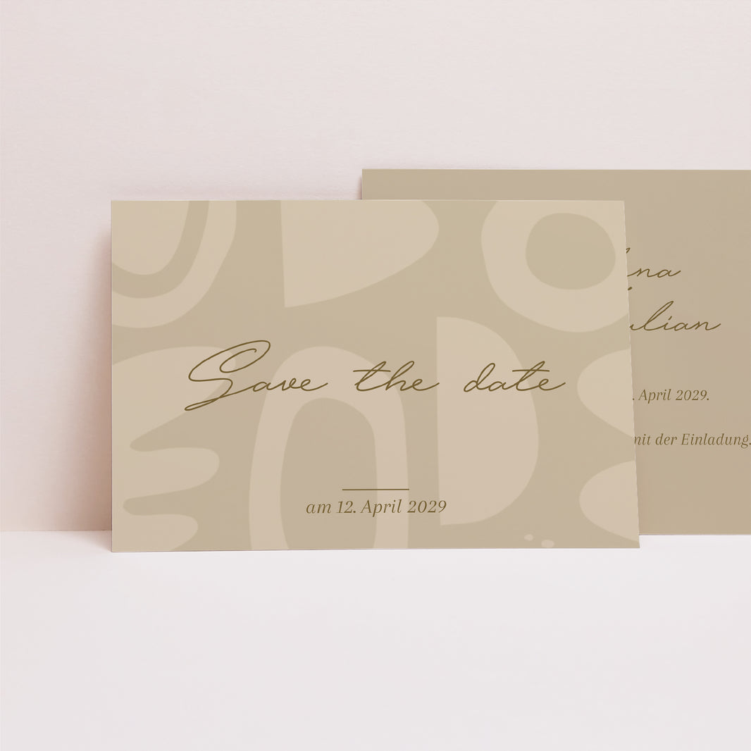 Save the date Karte Hochzeit Landschaft Camaieu abstrakt foto N° 1