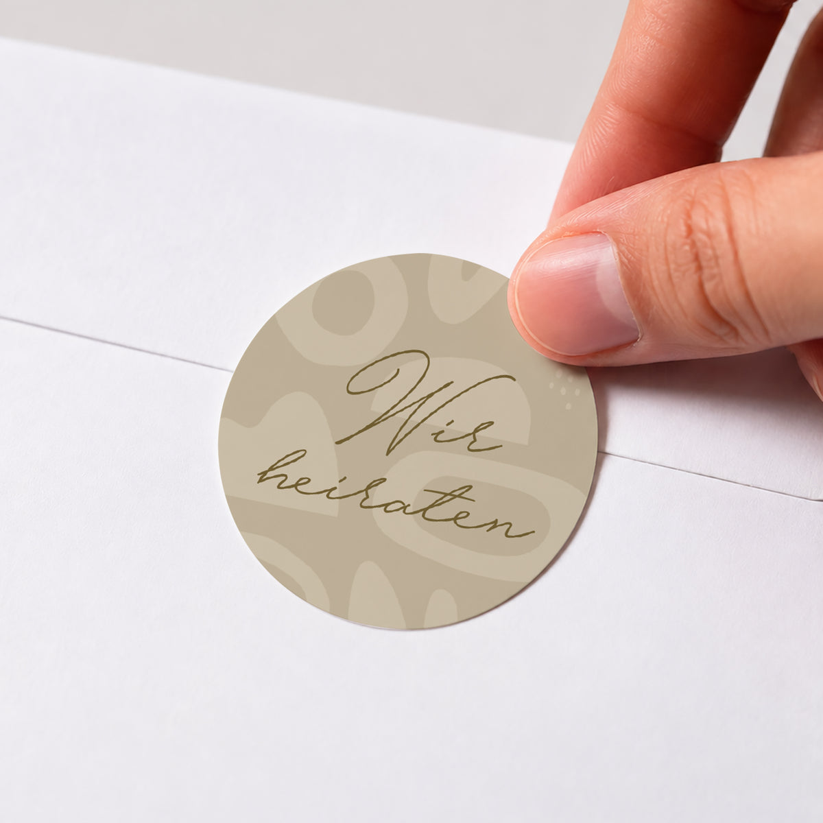 Sticker Hochzeit Rund Camaieu abstrakt foto