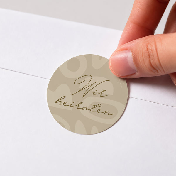 Sticker Hochzeit Rund Camaieu abstrakt foto