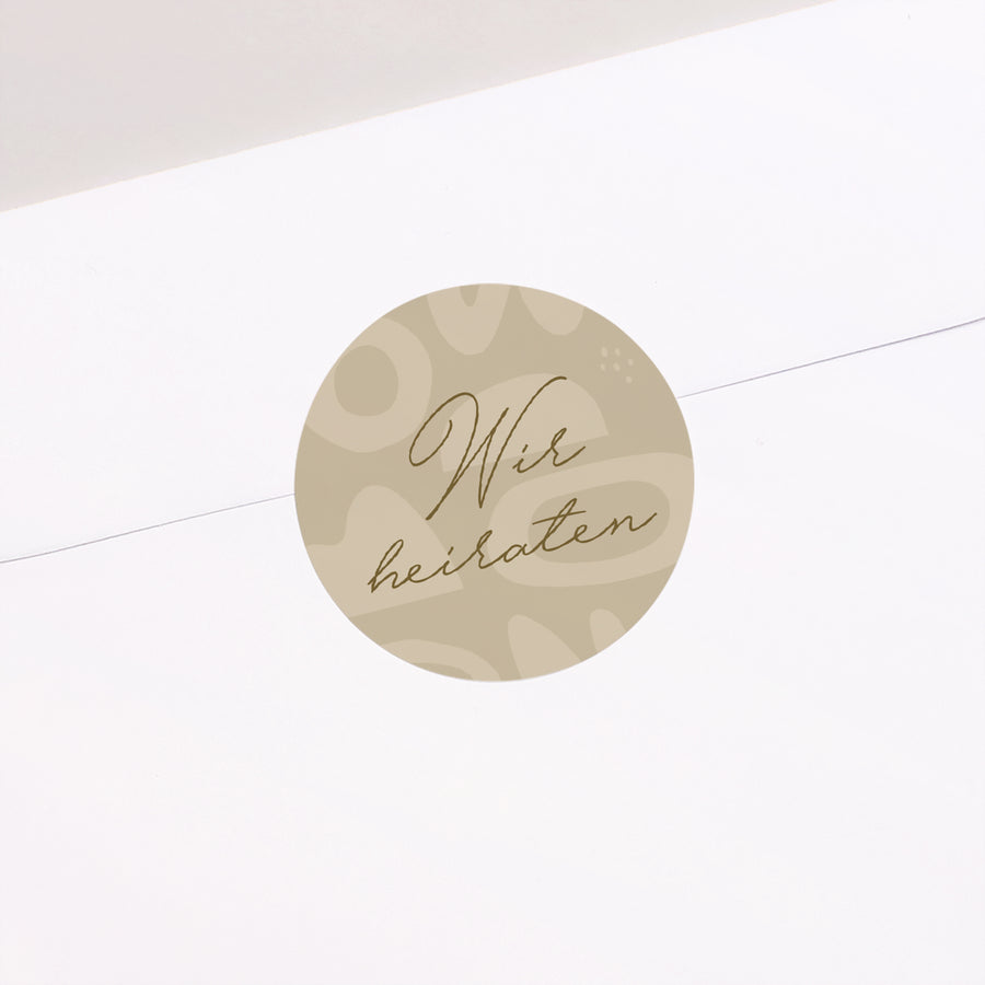 Sticker Hochzeit Rund Camaieu abstrakt foto