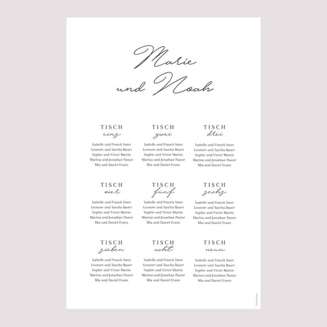 Sitzplan Hochzeit Porträt Goldene Krone Gypsophila