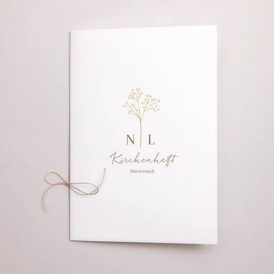 Kirchenheft Hochzeit Doppelflügel Elegante Gipskraut foto