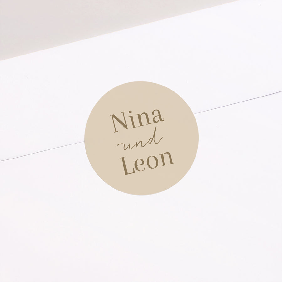 Sticker Hochzeit Rund Elegante Gipskraut foto